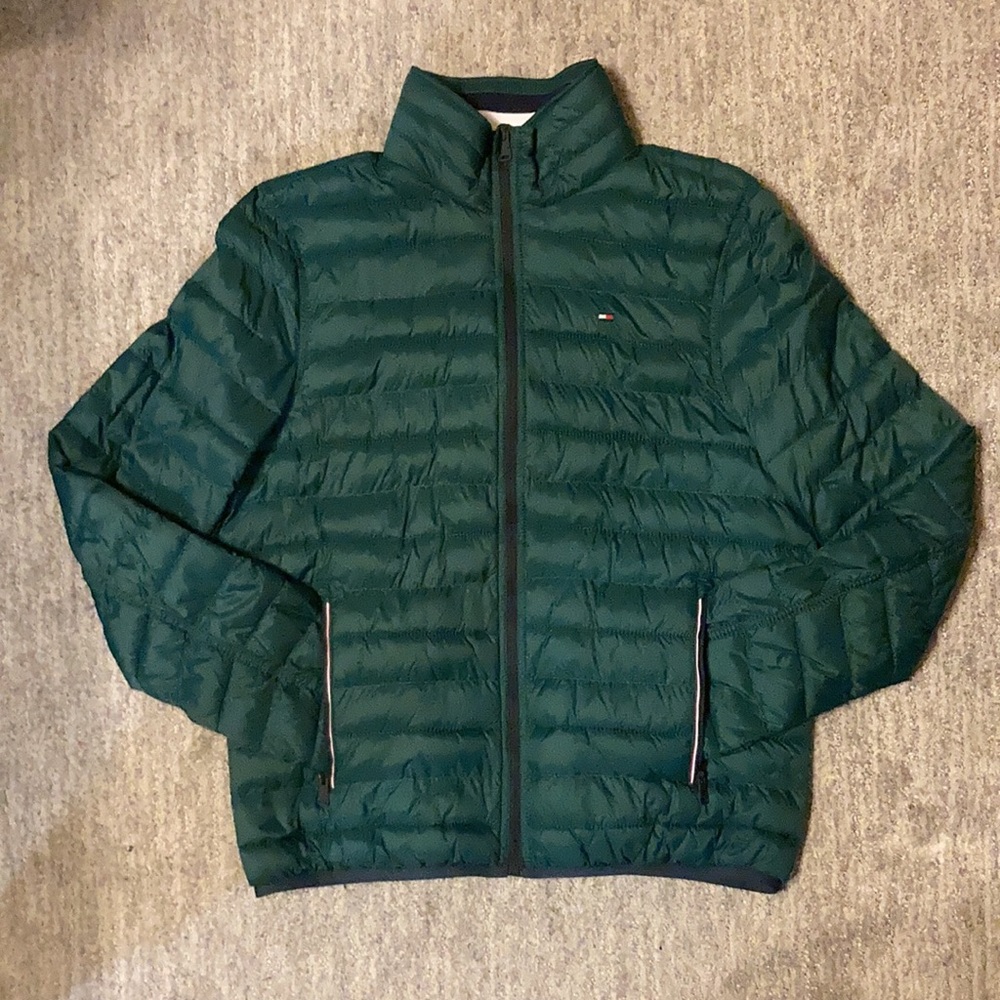 TOMMY HILFIGER Unisex Dark Teal Packable Blouson Compact Jacket (Size S)